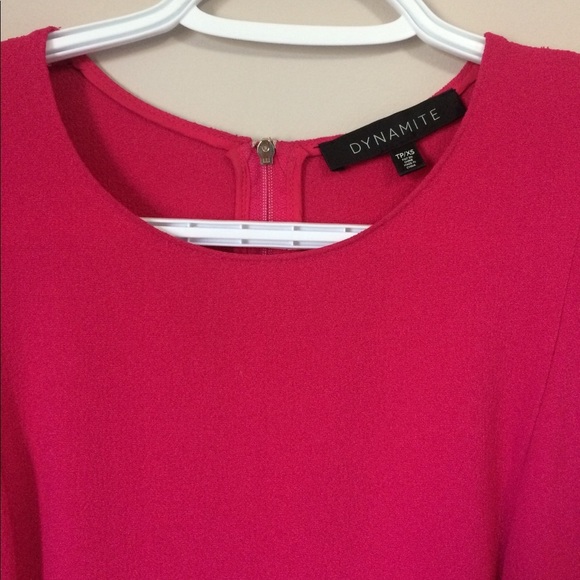 Dynamite pink/fuchsia pleated Fit and flare skater dress - Picture 3 of 7